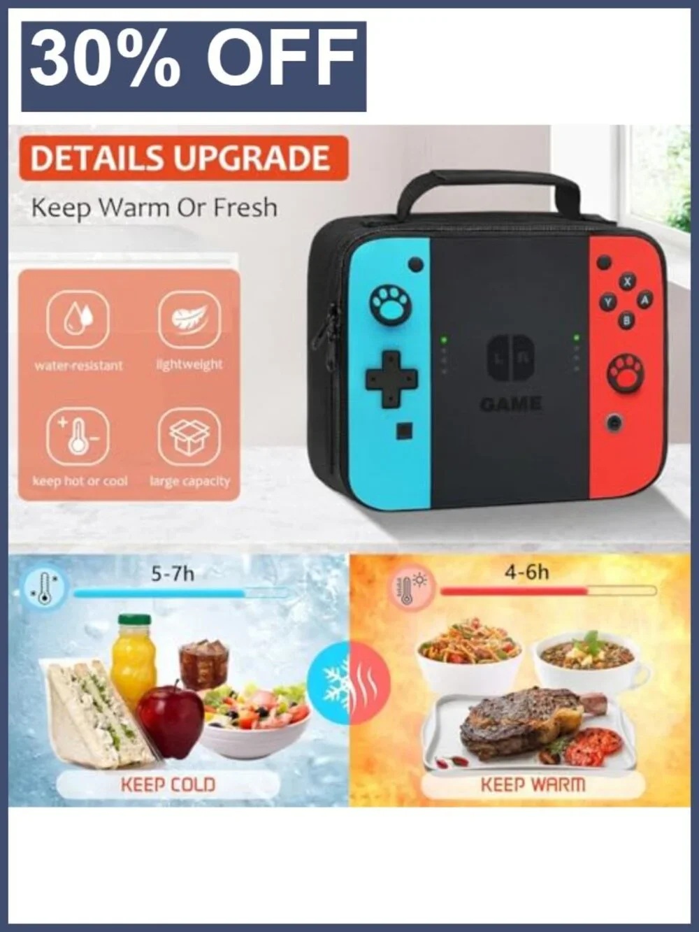 Boys School Backpack Set - Kids Gamer Bookbag with Lunch Box and Pencil Case,